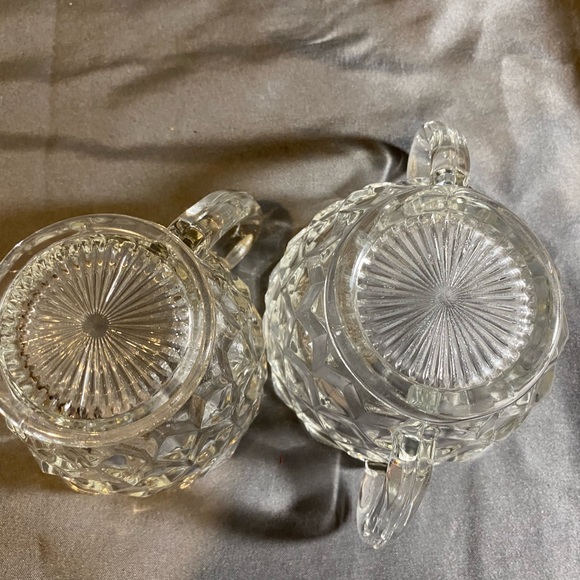 Vintage Prism Cube Glass Sugar Bowl and Creamer - Picture 4 of 6